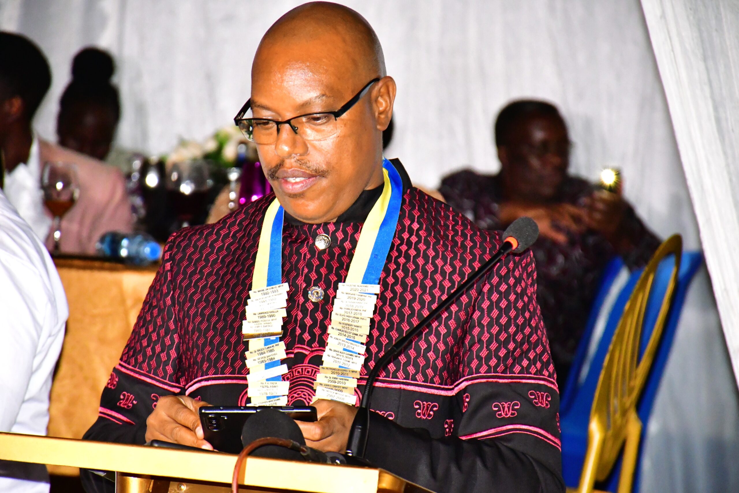 Magic President Rtn Edgar Rujumba giving his acceptance speech